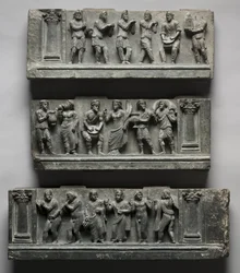 Bachlanian Relief, Pakistan, Gandhara, Buner-området, Tidlig Kushan-periode (ad 1-320) (skifer)