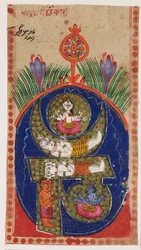 Om mantra, der indeholder figurer af guddomme