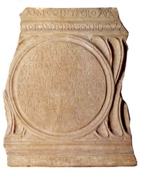 Paleochretiansk kunst: Kristen epitafium af Melissus. Fra Rom, Paris, Louvre-museet