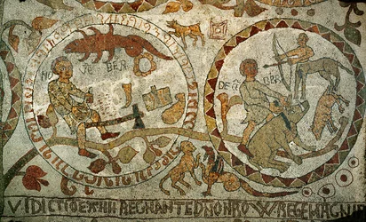 Stjernetegnene fra mosaikgulvet i katedralen i Otranto, Syditalien (mosaik)