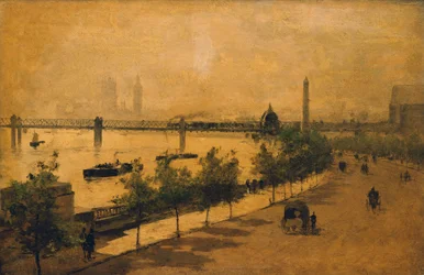 The Thames Embankment, London (olie på panel)