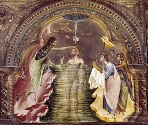 Jesu dåb, detalje af polyptikeren i Santa Chiara. (olie på træ, omkring 1350)