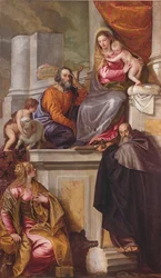 Den hellige familie med St. Johannes Døberen, St. Anthony Abbed og St. Catherine, 1551