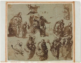 Forskellige skitser af Madonnaen og barnet (recto)