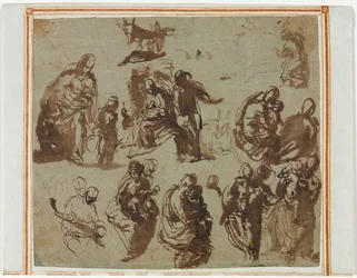 Forskellige skitser af Madonnaen og barnet, ca. 1580.