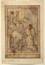 Tegning, Jomfru og barn i herlighed, ca. 1600-1700