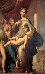 Madonna med lang hals (Madonna med lang hals), maleri af Girolamo Fra Mazzola dit PARMIGIANINO