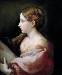 "" Sainte Barbe "" Peinture de Francesco Mazzola Il Parmigianino dit Le Parmesan (1503-1540) vers 1522 Museo del Prado, Madrid