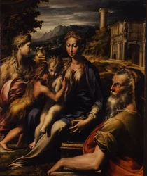 Madonna og barn med den hellige Madonna di San Zaccaria, ca. 1535