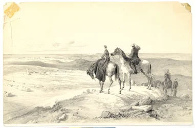 Florence Nightingale og Mr Bracebridge på Cathcarts Hill med udsigt over Sebastopol den 8. maj 1855