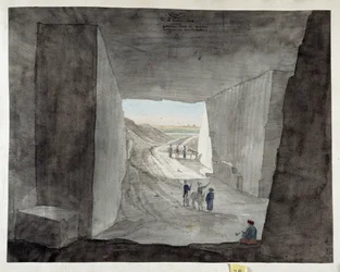 Egypten. Indvendigt billede af et stenbrud på Mount Kattan