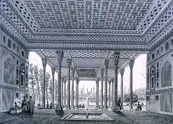 Indvendigt billede af spejlpavillonen, Isfahan, plade 35 fra 