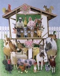Animal Playhouse (olie på lærred)