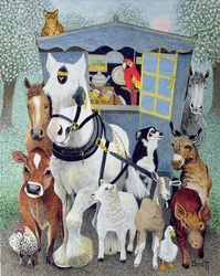 Uncle Tom Cobbley and all (akryl på calico)