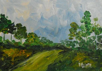 Ned ad bakken, 2014 (akryl på lærred)