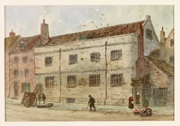 Old Grammar School, slutningen af det 19. til begyndelsen af det 20. århundrede (akvarel og blyant)