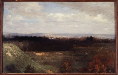 Udsigt over Bois de Boulogne fra Boulevard Suchet, ca. 1860 (olie på lærred)