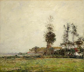 Holland, landskab med træer og huse