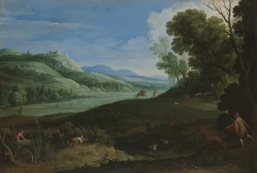 Landskab med jægere