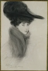 Consuelo Vanderbilt (1877-1964) hertuginde af Marlborough, ca. 1901 (tørpunkt)