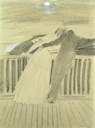 Jeanne Hugo og Jean Charcot i Hauteville House, Guernsey (pastel på papir)