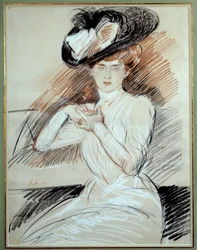 Fru Helleu. Tegning Paul Helleu (1859-1927), 20. århundrede. Bayonne, Bonnat Museum