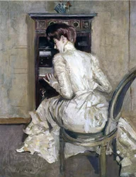 Kunstnerens Hustru ved hendes Secretaire, ca. 1900