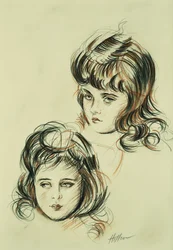 To studier af Ellen, kunstnerens datter,