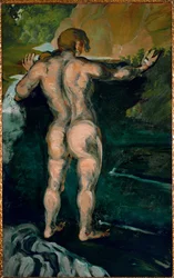 Bader ved klippen (olie på lærred)