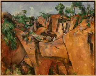 Bibemus stenbrud Bærere af sten af ​​Bibemus mellem Aix en Provence og Montagne Sainte Victoire. Maleri af Paul Cezanne (1839-1906) 1895 Essen. Folkwang Museum - Bibemus Quarry. Stenbrud af Bibemus mellem Aix en Provence og Sainte Victoire