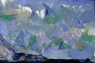 Detalje af himlen i ""La montagne Sainte Victoire"". Maleri af Paul Cezanne (1839-1906)