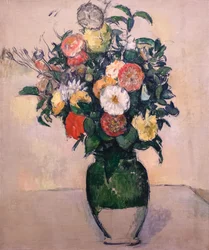 Blomster i en grøn vase