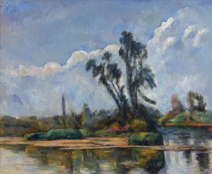 La Riviere par Cezanne, Paul (1839-1906). Olie på lærred, størrelse: 50x61, ca 1881, privat samling