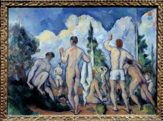 Les badende Maleri af Paul Cezanne (1839-1906) 1890 søn. 0,6x0,82 m Paris, musee d
