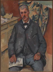 Portræt af siddende mand, maleri af Paul Cezanne (1839-1906) 1898 Oslo. Nasjonalgalleriet - Portræt af en siddende mand. Maleri af Paul Cezanne (1839-1906)