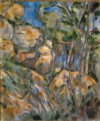 Rochers pres des grottes au-dessus de Chateau-Noir (olie på lærred)