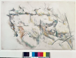Klipper til Chateau Noir (Chateau-Noir). Maleri af Paul Cezanne (1839-1906)