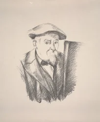 Selvportræt (blæk, papir, litho)