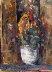 Vase med blomster, ca. 1897-98 (olie på lærred)