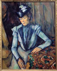 Kvinde i blåt. Maleri af Paul Cezanne (1839 - 1906)