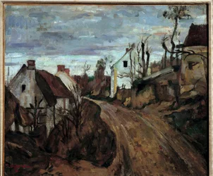 En landsbyvej til Auvers-sur-Oise (Auvers sur Oise) Maleri af Paul Cezanne (1839-1906) 1872 Søn. 0,46x0,55 m Paris, Orsay Museum