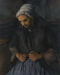 En gammel kvinde med en rosenkrans, ca. 1895