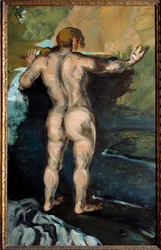 Bather and Rock Painting af Paul Cezanne (1839-1906) 1868 Norfolk, Chrysler museum