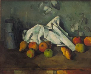 Mælkedåse og æbler, 1879-1880