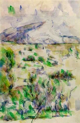 Mont Sainte Victoire fra les Lauves, 1902-06 (wc og blyant på papir)
