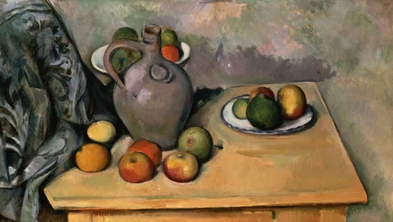 Stilleben med blåt draperi, ca. 1893-94 (olie på papir)