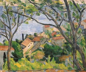 Udsigt over L"Estaque Through the Trees, 1879