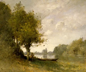 En dam nær Nangis, 1880-95.