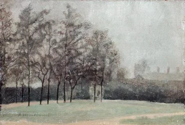 Kensington Studios, nær Studio Gate (olie på panel)