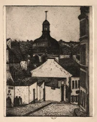 Seks ætsninger: Notre Dame Street, Pontoise, 1895.
